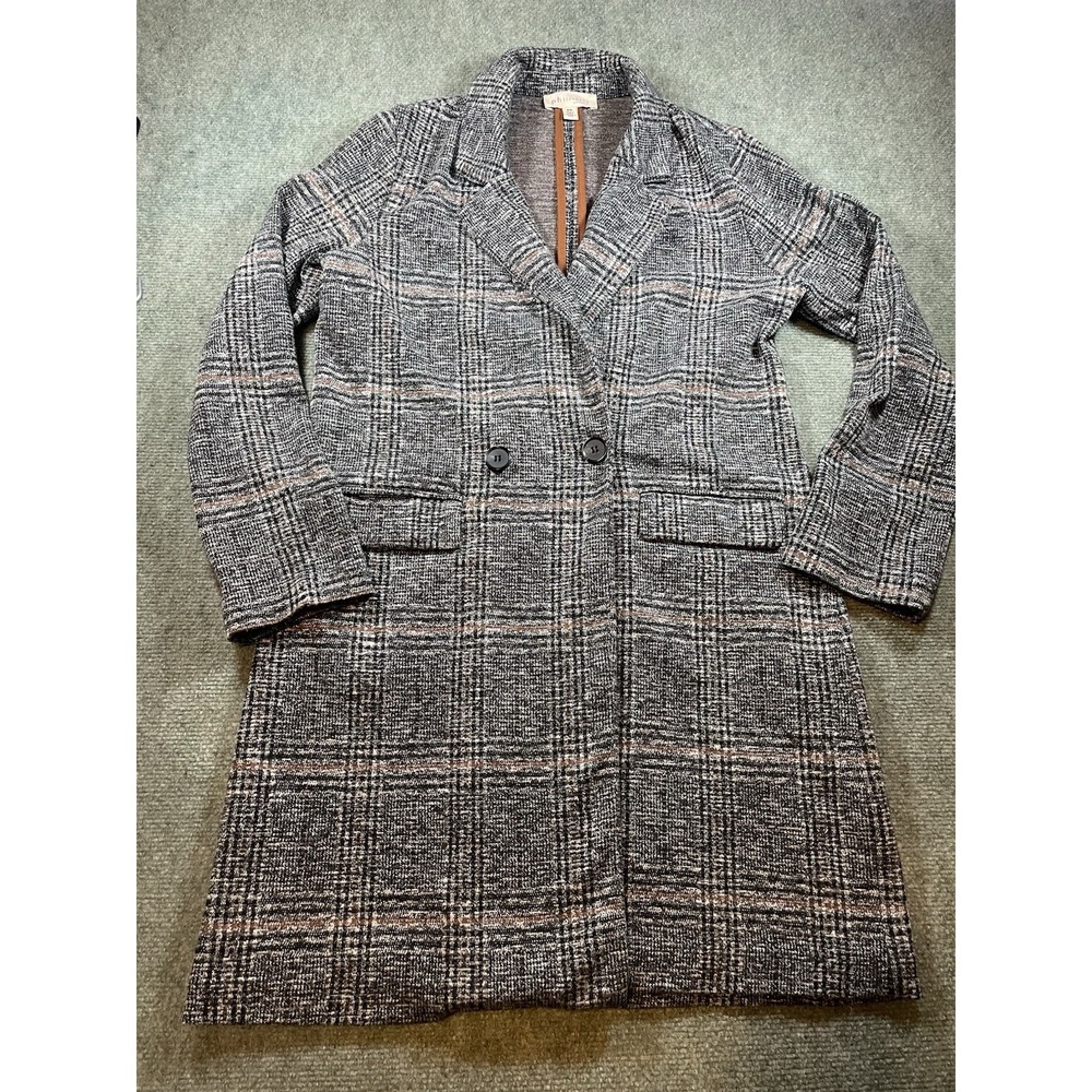 Philosophy Republic Clothing Plaid Duster Coat Collared/Pockets/Front Button M